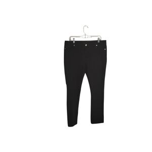 Michael Kors Women's 14 Black Stretch Straight Leg Mid-rise Jean